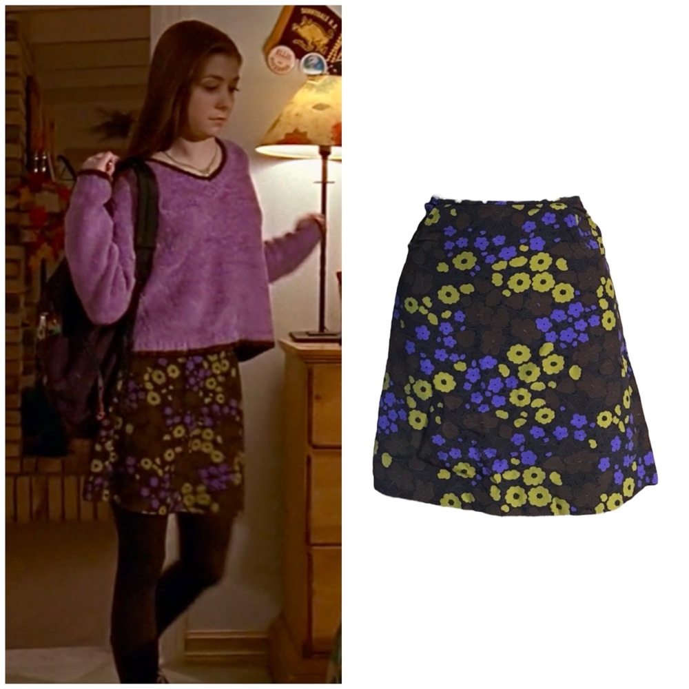 RARE Vintage Retro Floral Mini Skirt ASO Willow In Buffy The Vampire Slayer 90s